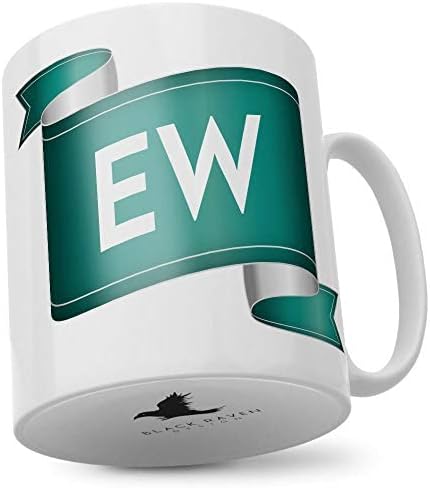 Black Raven DesignEW | Initials, Ceramic Mug, 11fl oz