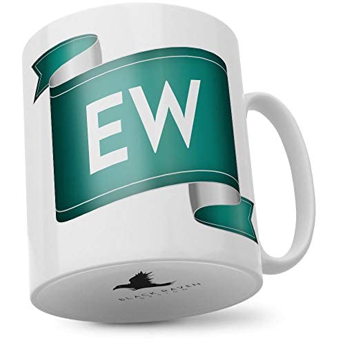 Black Raven DesignEW | Initials, Ceramic Mug, 11fl oz