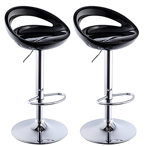 Duhome Set Of 2 Abs Barstool Adjustable Swivel Bar Chairs 2 Pcs For Kitchen Island Pub Bar (Black) #TOP25