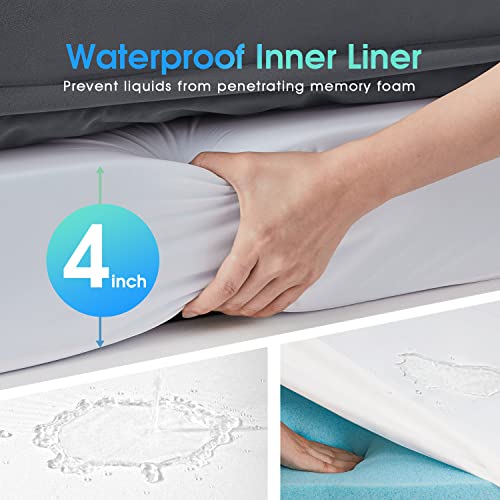Orthopedic-Dog-Bed-Full-Memory-Foam-Dog-Beds-for-Large-Extra-Large-and-Jumbo-Dogs-Bolster-Pet-Bed-with-Removable-Machine-Washable-Cover-Waterproof-Liner-and-Durable-Zipper-Grey44x34