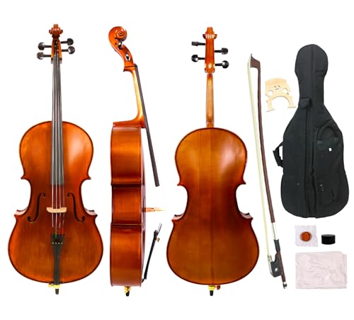 Vetimobato Acoustic Cello 1/4 Size Handmade Solid Wood Spruce Wood Top Maple Wood Back Cello...