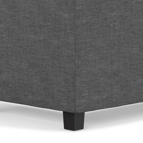 SIMPLIHOME Avalon 42" Wide Linen Look Fabric Storage Ottoman in Slate Grey by SIMPLIHOME - Used condition - Image 9