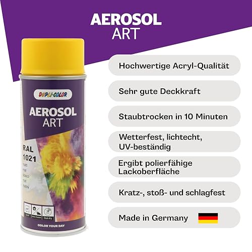 DUPLI-COLOR AEROSOL ART RAL 1021 Rapsgelb matt 400 ml - Sprühfarbe – Ansicht 3