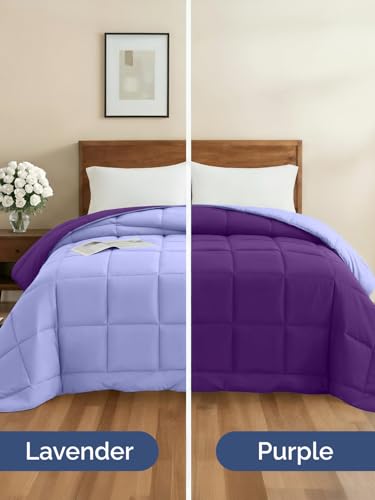 Image of Full Size, Purplec & Lavender Alternative Down Comforter - Warm, Lightweight & Breathable Hotel Quality Bedding Set for Men, Women, Kids & Teens - All Season Cooling Microfiber Duvet Insert Comforter