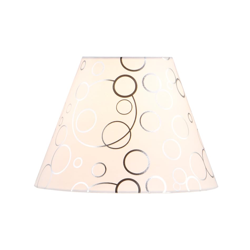 Image of Aspen Creative 32638 Transitional Empire Shape Spider Construction Lamp Shade in White with Circle Pattern, 6 inch Top x 12 inch Bottom x 9 inch Slant Height