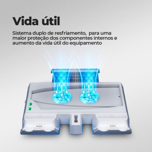 Base de Carregamento Rapido para 2 Controles Dualsense de Playstation 5 4Leader - Suporte para Heads