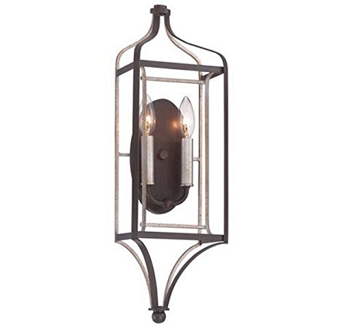 Image of Minka Lavery Wall Sconce Lighting 4342-593, Astrapia Candle Damp Bath Vanity Fixture, 2 Light, Dark Rubbed Sienna
