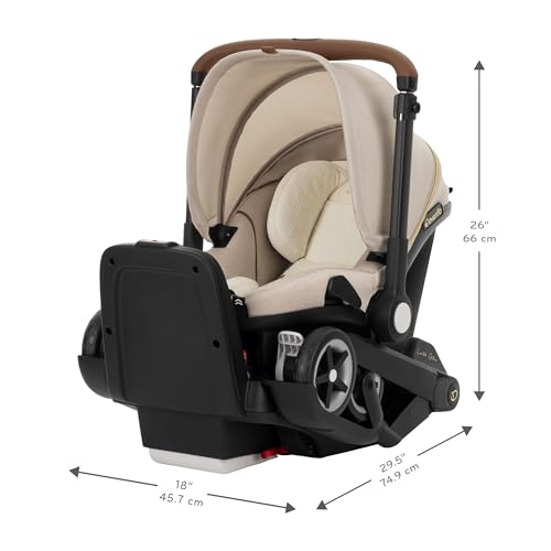 Evenflo Shyft DualRide Infant Car Seat Stroller Combo with Green & Gentle Fabric (Champagne) - Thumbnail 3