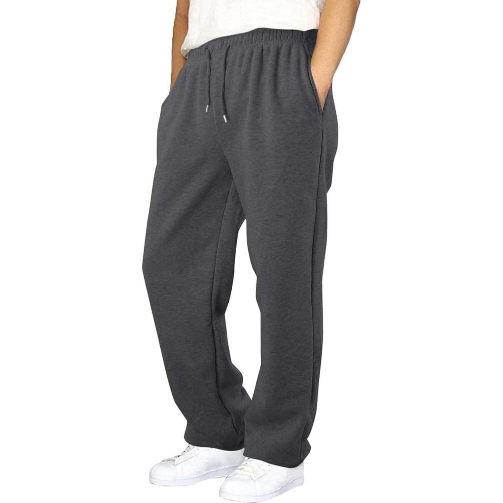 Baggy męskie spodnie do joggingu, szerokie spodnie do biegania, szerokie nogawki, bawełna, elastyczna talia, ciepłe spodnie dresowe z kieszeniami