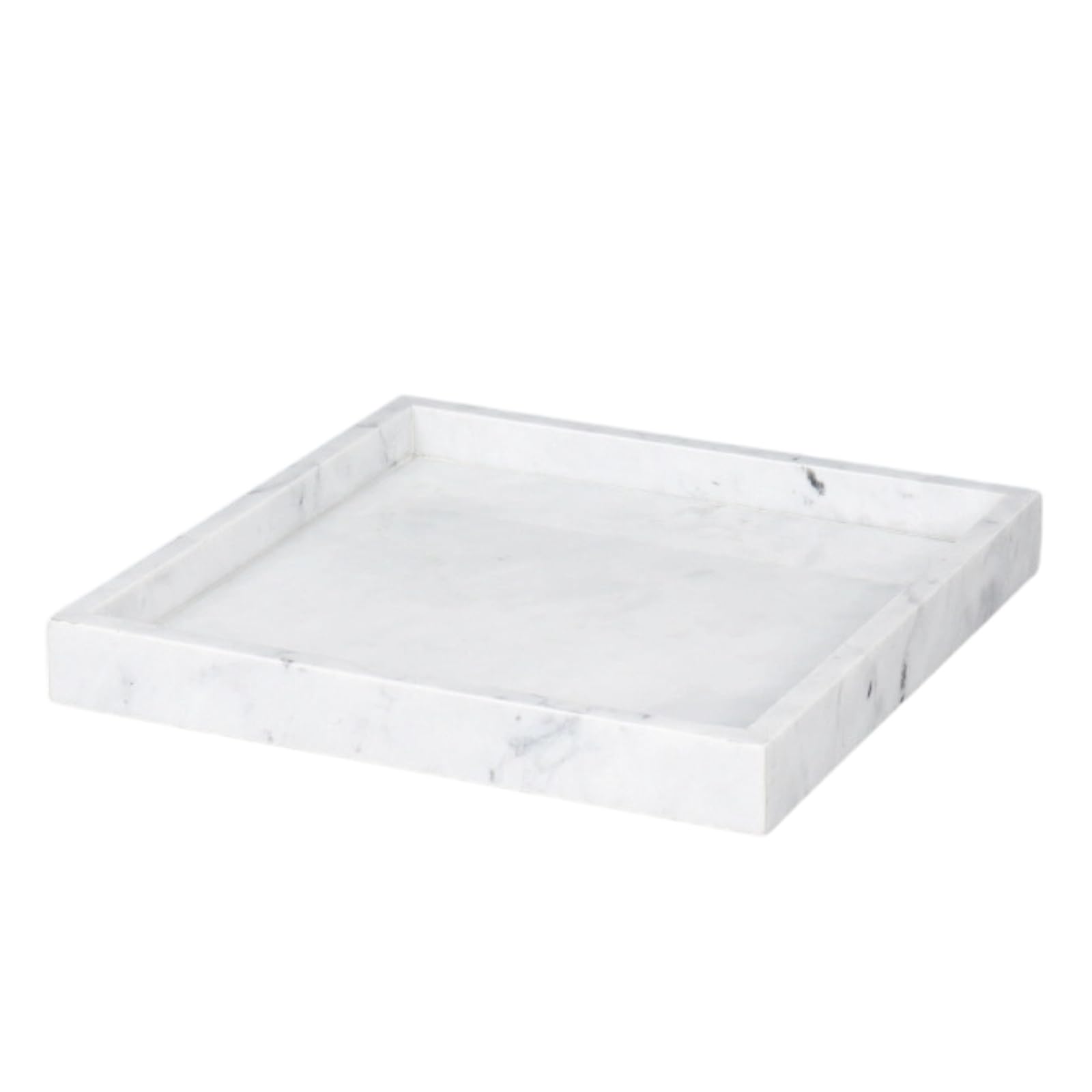 Vassoio in Marmo Lucido Portagioie Versatile per Ingresso, 25 Cm X 25 Cm X 3 Cm, style to 4