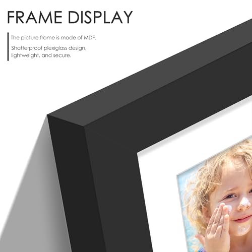 Image of DUENPY 4-Pack 8x14 Collage Picture Frames, 4x6 Collage Picture Frame Displays Three 4x6 inch Photos, or 8x14 (Without Mat) for Available Horizontal Wall Mounting Display and Vertical, Black