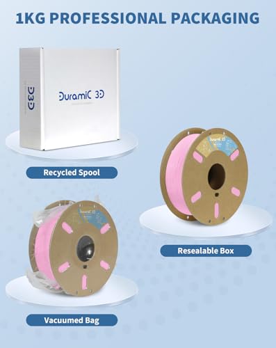 Image of DURAMIC 3D Matte PLA Filament 1.75mm Pink, 1kg Cardboard Spool Matte Finish 3D Printer Filament PLA 1.75mm Dimensional Accuracy 99% + /- 0.03 mm, Printing with FDM 3D Printer, Easy to Remove Support