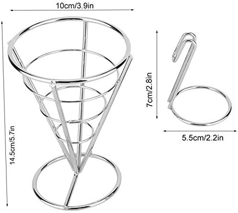 Miniatura 6 de 2 soportes para papas fritas francesas, cesta de cono, cesta de alambre de metal con salsas para fiestas en el hogar, pícnics en el patio, eventos