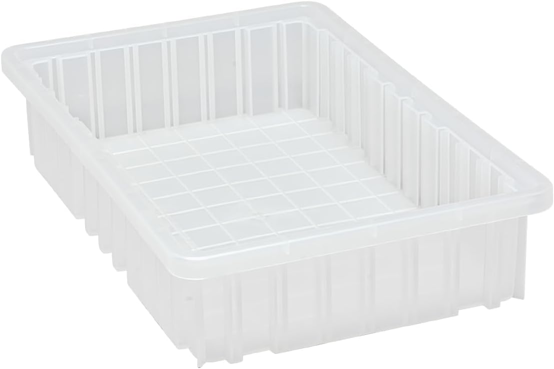 Quantum Storage DG92035 Dividable Grid Heavy Duty Part Organizer Bins - 16-1/2" x 10-7/8" x 3-1/2" - 12 Pack
