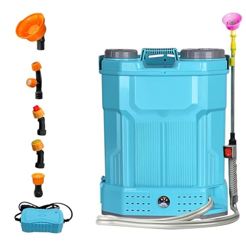 電動噴霧器 21V対応 背負式20L 充電式散水機 【静音設計/連続噴射6時間】120PSI高圧&5種ノズル交換式 農業用/園芸用/除草剤散布に最適 軽量ボディ+混ぜ機能付き(互換4000mAhバッテリー&収納ケース同梱) (?)