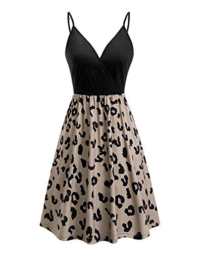 Image of STYLEWORD Womens Sundress Summer Floral Wrap V Neck Backless A-Line Casual Beach Midi Dress
