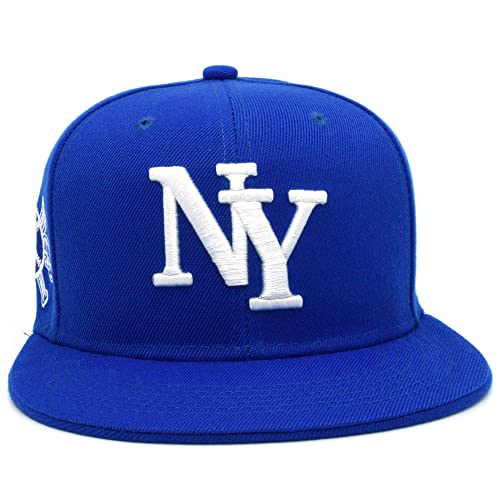 NY New Leader Classic New York Hat NY Baseball Adjustable Snapback Hat Cap (Royal/White)