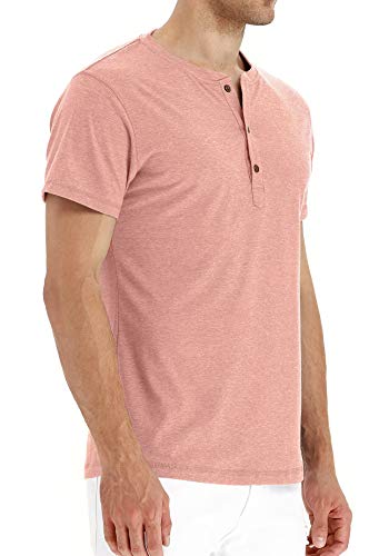 image for PEGENO Men's Fashion Casual Front Placket Short/Long Sleeve Henley T-S