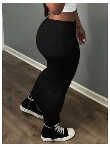 SOLY HUX Women's Plus Size Skirt Elastic Waist Bodycon Going Out Casual Long Skirts2