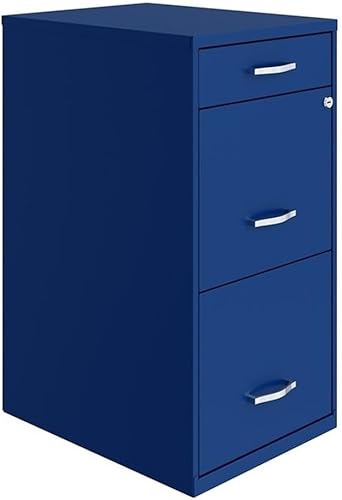 UrbanPro Archivador organizador de metal de 3 cajones de profundidad de 18 pulgadas en azul
