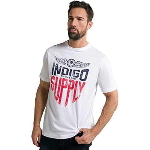 Camiseta Indigo Supply, Media Manga, Blanco Nieve, XXXXL para Hombre de JP 1880 Cover