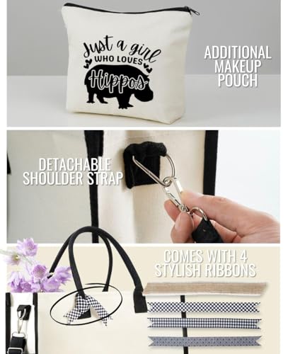 Bolsa de lona InnoBeta Hippo para amantes de hipopótamos miniatura 6