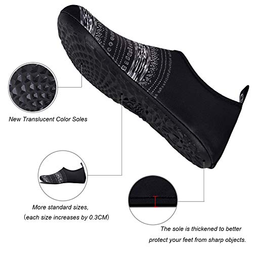 Image of WateLves Water Shoes for Womens Mens Barefoot Quick-Dry Aqua Socks for Beach Swim Surf Yoga Exercise New Translucent Color Soles