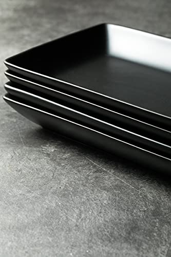 Lauchuh Serving Platters For Entertaining Large Rectangular Serving Dinner Dish 14 Inches Plate Tray For Wedding Thanksgiving Party Food Dessert Sushi And Appetizers Set Of 4, Black #TOP6