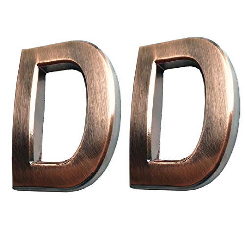 Hopewan Self Adhesive Mailbox Letters, 2 Piecesâ€œDâ€, Door Letters or Alphabet Stickers for House Door or Address Plaque.(2.75" Letter D, Bronze)