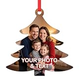 Personalisierte Foto-Weihnachtsdekoration, doppelseitiges Metallbild, Weihnachtsdekoration 2024, personalisierbar, Weihnachtsbaumschmuck, Gedenkgeschenk für Kinder, Paare, Familie, Freunde, Haustier