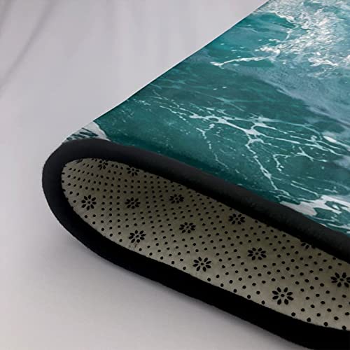 Tapis doux grand modèle salon chambre avec imprimé eau de mer durable