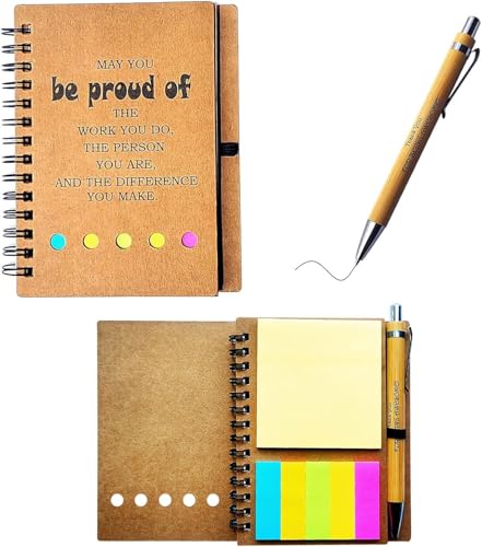 2026 Inspirational Spiral Notebook Portable Employee Appreciation Gifts Bulk Journals with Sticky Note Pen for Teachers Students Friends Colleagues Volunteer Nurse and Family Thank You Gifts