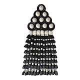 Mosquero De Seda Premium para Caballo Antimoscas Protección Moscas Fly Fringe Hecho A Mano Brida Halter Regalo Amantes De Caballo Idea Regalo Jinete (Negro y Blanco)