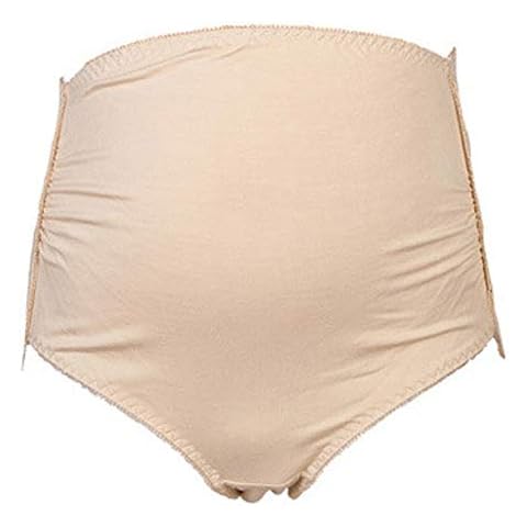 LAIKETE Maternity Underwear Full Coverage Over-Bump Belly Pregnancy Panties Ultra Soft High Waist Adjustable Knickers Nursing Briefs Khaki Cover