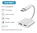 [High Version] USB C Splitter Audio and Charger, 60W USB Type C Adapter for Google Pixel 4/4XL/3/3XL/2/2XL, Samsung Galaxy Note10 Plus/S8/S9, iPad Pro, MacBook, Xperia Z23, Huawei P20/P30 White