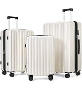 SHOWKOO Reisekoffer Set 3 Hartschale Erweiterbar (M L XL -Weiß)  
SHOWKOO Reisekoffer Trolley Handgepäck Set TSA Schloss 41N6fcpV7qL. AC SR166,182