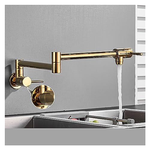 Robinet de cuisine froide en laiton or avec bec en rotation fluide