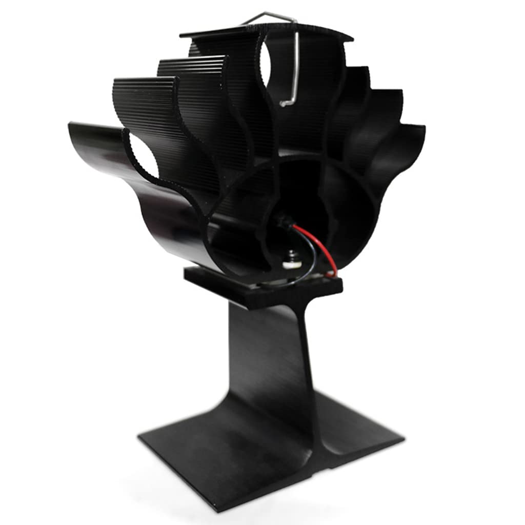 Estufa de calor con ventilador, estufa de leña con detección automática y termómetro, ventilador para hogar eficiente para pellets de madera a