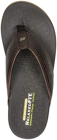 Skechers mens Pelem Emiro Flat Sandal, Chocolate, 11 US | Image 5