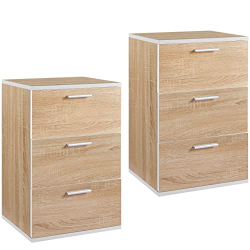 Yaheetech 2pcs Mesitas de Noche de Madera