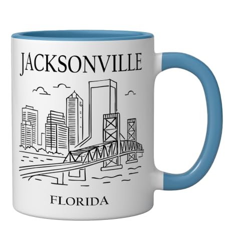 Taza cerámica souvenir de Jacksonville Florida minimalista 11oz miniatura 2
