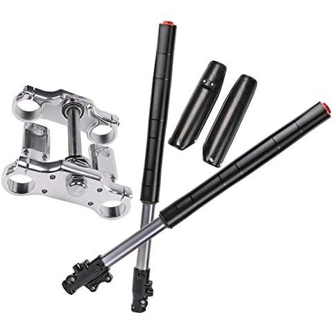TDPRO Complete 45mm/48mm Upside Down Front Fork Shocker and Triple Clamp Handlebar Riser set for Dirt Pit Pro Trail Bike 110cc 125cc 150cc (Black 700mm) Cover