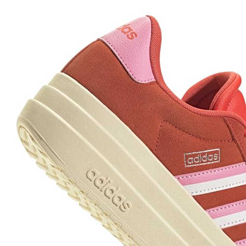 Image of adidas Womens Vl Court Bold Lace Up Sneakers Shoes Casual - Pink