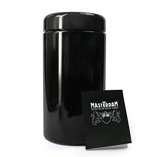 Masterdam Jars 500ml StashShield UV Glass Jar - Smell-Proof Ultraviolet Storage Stash Jar Container Refillable Tall Wide-Mouth