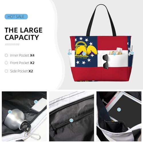 Sac à bandoulière drapeau Géorgie idéal pour vos voyages d'été et vos journées à la plage - 4