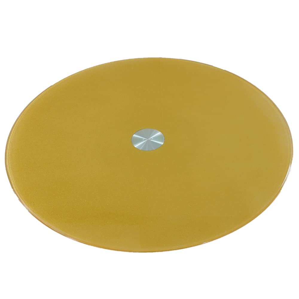 Plateau en verre trempé doré tournant Lazy Susan robuste de 30-38 pouces