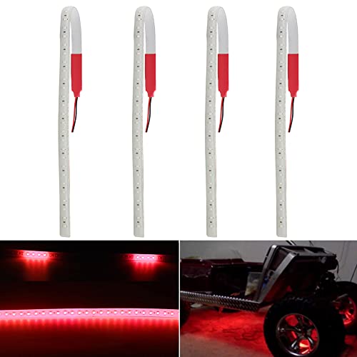  Confezione da 4 rossi, 60 cm, 23,62 pollici, flash Knight Rider Scanner al neon LED, impermeabile, tagliabile, atmosfera decorativa, striscia luminosa per auto, scooter esterno interno 12 V (60 cm
