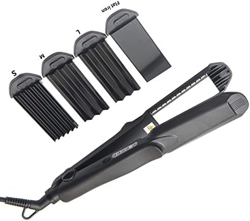 Miniatura 7 de Engarzadora de pelo, plancha de pelo con 4 placas de cerámica de turmalina intercambiables, temperatura ajustable para todo tipo de cabello