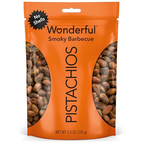 Wonderful Pistachios No Shells, Smoky Barbecue Flavored Nuts, 5.5 Ounce