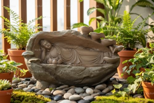 Image of Sleeping Buddha Fountain for Living Room Home Decor Garden Decoration and Drawing Room (86.36 x 35.56 x 53.34)